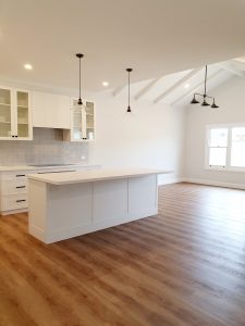 An open living space and kitchen